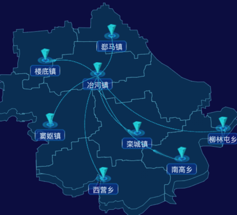 03 echarts石家庄市栾城区地图飞线图