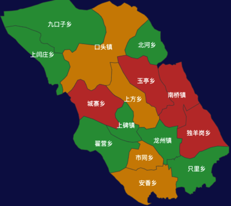 echarts石家庄市行唐县地图渲染效果实例