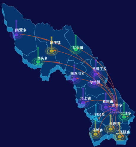 02 echarts石家庄市灵寿县地图仿3d效果