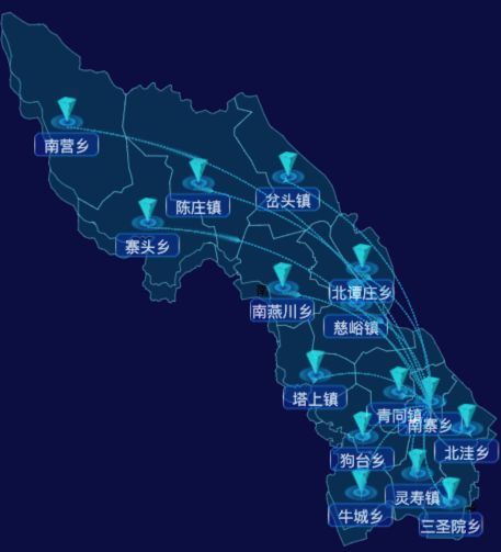 03 echarts石家庄市灵寿县地图飞线图