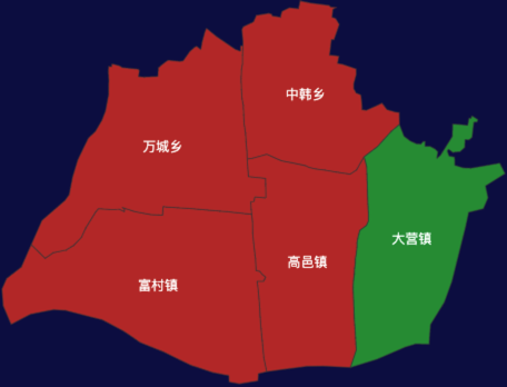 echarts石家庄市高邑县地图渲染效果实例