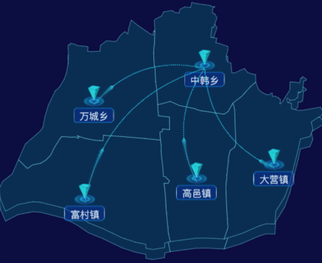 03 echarts石家庄市高邑县地图飞线图