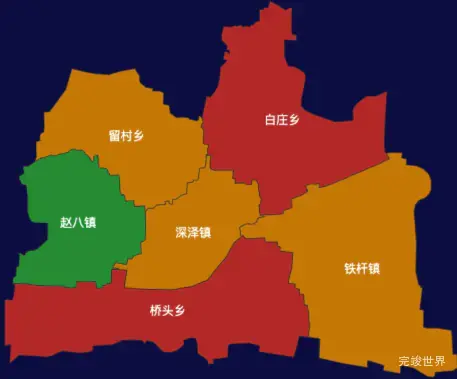 echarts石家庄市深泽县地图渲染效果实例