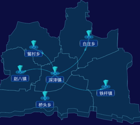 03 echarts石家庄市深泽县地图飞线图