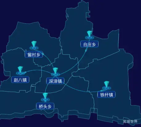 03 echarts石家庄市深泽县地图飞线图