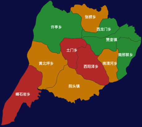 echarts石家庄市赞皇县地图渲染效果实例