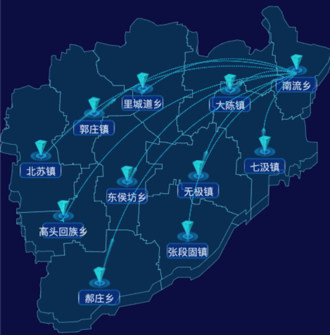 echarts石家庄市无极县地图label样式自定义实例代码