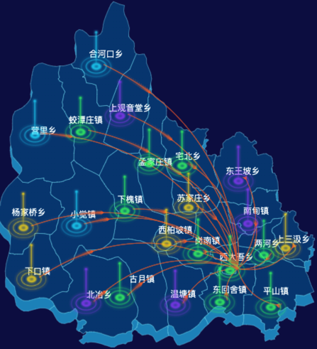 02 echarts石家庄市平山县地图仿3d效果
