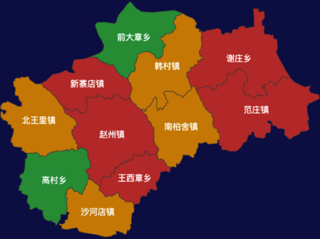 echarts石家庄市赵县地图渲染效果实例
