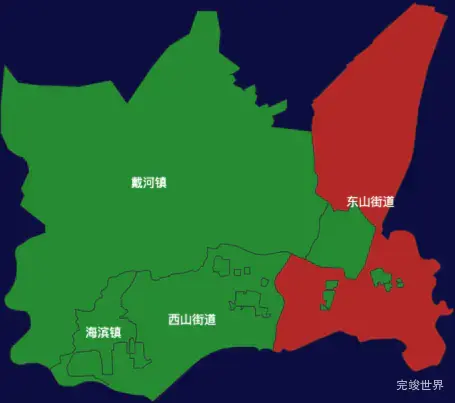 echarts秦皇岛市北戴河区地图渲染效果实例