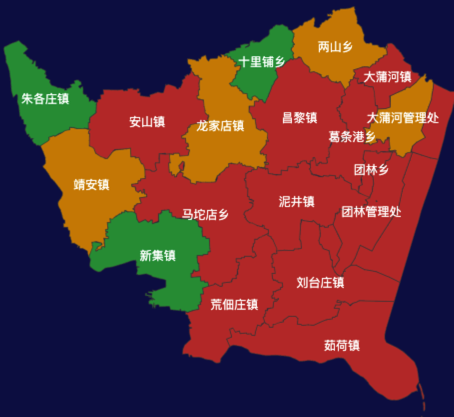 echarts秦皇岛市昌黎县地图渲染效果实例