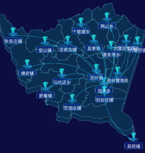 03 echarts秦皇岛市昌黎县地图飞线图