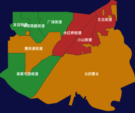 echarts唐山市路南区地图渲染效果实例