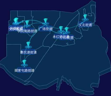 03 echarts唐山市路南区地图飞线图