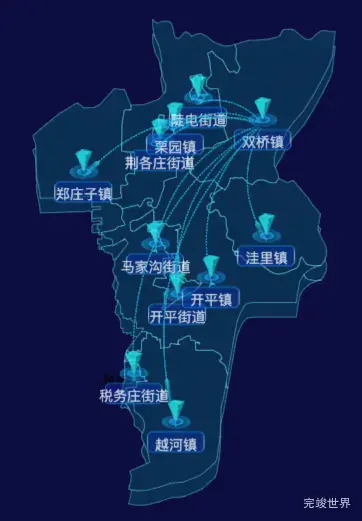 03 echarts唐山市开平区地图飞线图