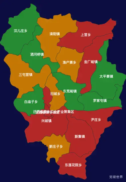 echarts唐山市迁西县地图渲染效果实例