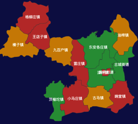 echarts唐山市滦州市地图渲染效果实例