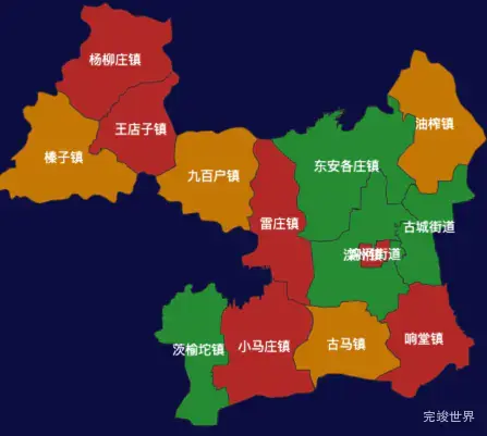 echarts唐山市滦州市地图渲染效果实例