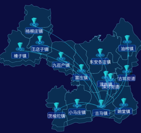 03 echarts唐山市滦州市地图飞线图