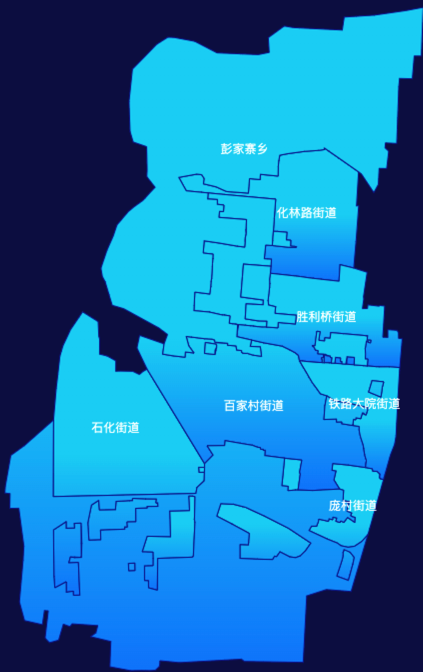 echarts颜色渐变地图