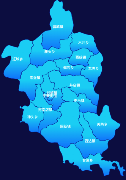 echarts邯郸市涉县地图局部颜色渐变演示实例