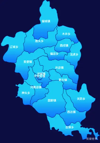 echarts邯郸市涉县地图局部颜色渐变演示实例