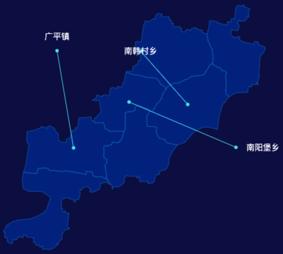 echarts邯郸市广平县地图自定义引导线效果