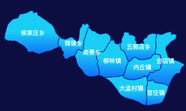 echarts邢台市内丘县地图label自定义样式效果实例