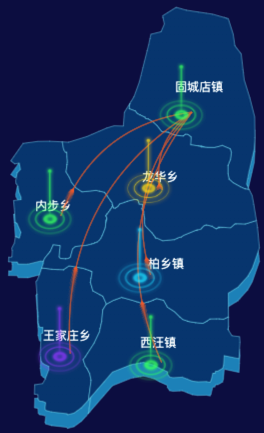 echarts邢台市柏乡县飞线图