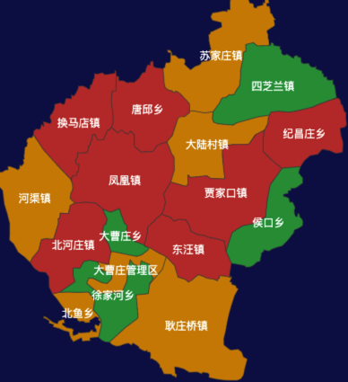 echarts邢台市宁晋县常规地图效果