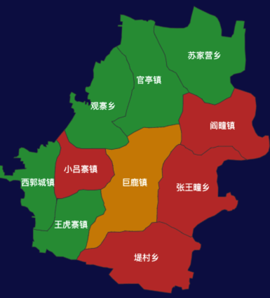 echarts邢台市巨鹿县常规地图效果