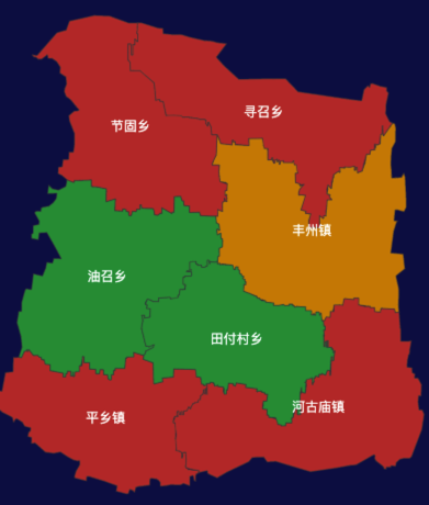 echarts邢台市平乡县常规地图效果