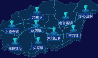 echarts邢台市临西县飞线图