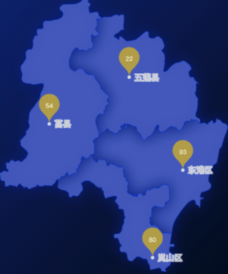 echarts日照市地图实现水滴状气泡图效果