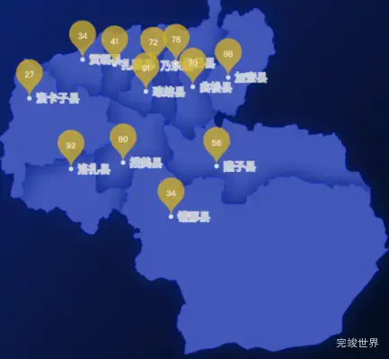 echarts山南市地图冒泡效果实例