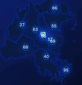 echarts福州市地图圆点实例效果