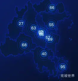 echarts福州市地图圆点实例效果