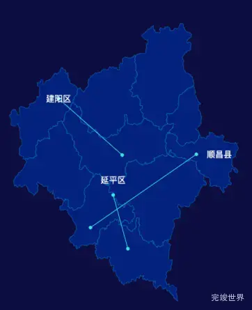 echarts龙岩市地图自定义引导线