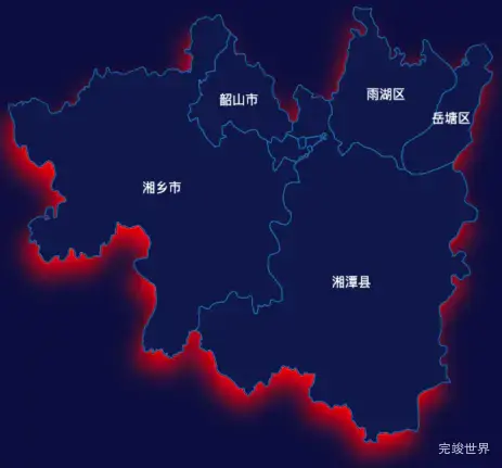 echarts湘潭市地图实现阴影效果实例