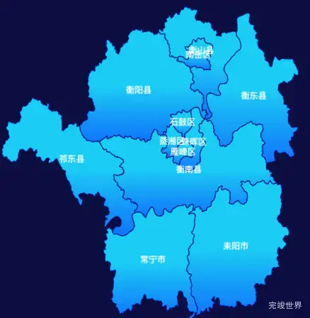 echarts衡阳市地图实现颜色渐变效果局部