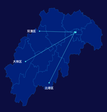 echarts邵阳市地图实现引导线效果