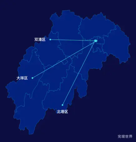 echarts邵阳市地图实现引导线效果