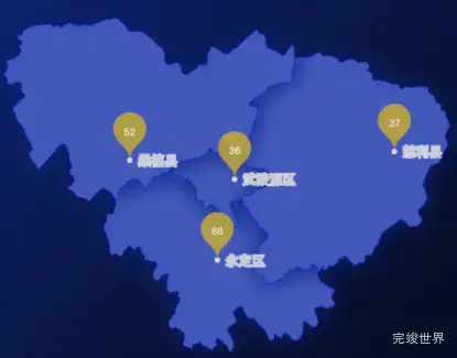 echarts张家界市地图实现水滴状气泡图效果