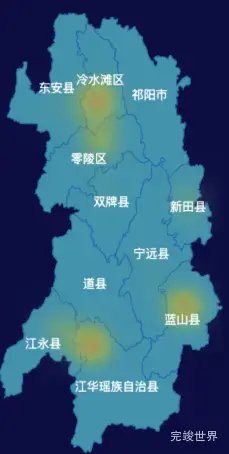 echarts永州市地图热力图效果实例