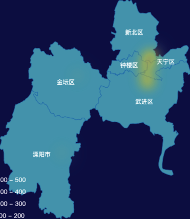 echarts常州市地图热力图效果实例