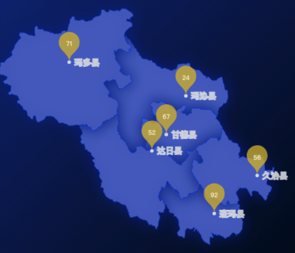 echarts果洛藏族自治州地图气泡效果实例