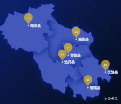 echarts果洛藏族自治州地图气泡效果实例