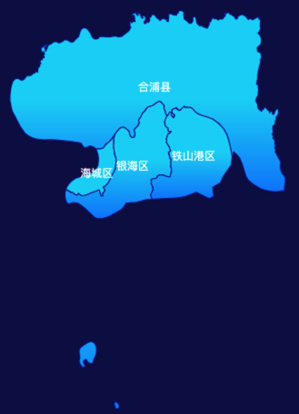 echarts北海市地图颜色渐变效果实例