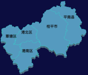 echarts贵港市3D地图实例效果