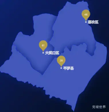 echarts石嘴山市地图气泡效果图实例